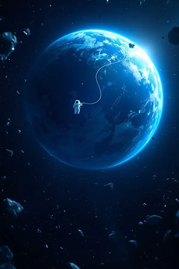 地心引力 电影封面 太空宇航员与地球