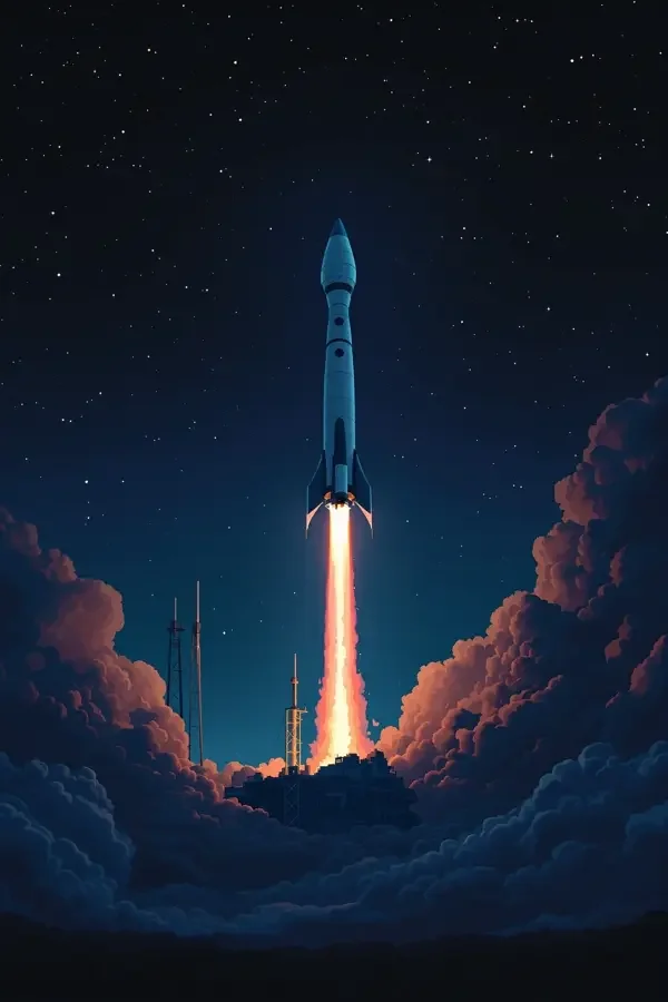 隐藏人物 电影封面 火箭发射与星空